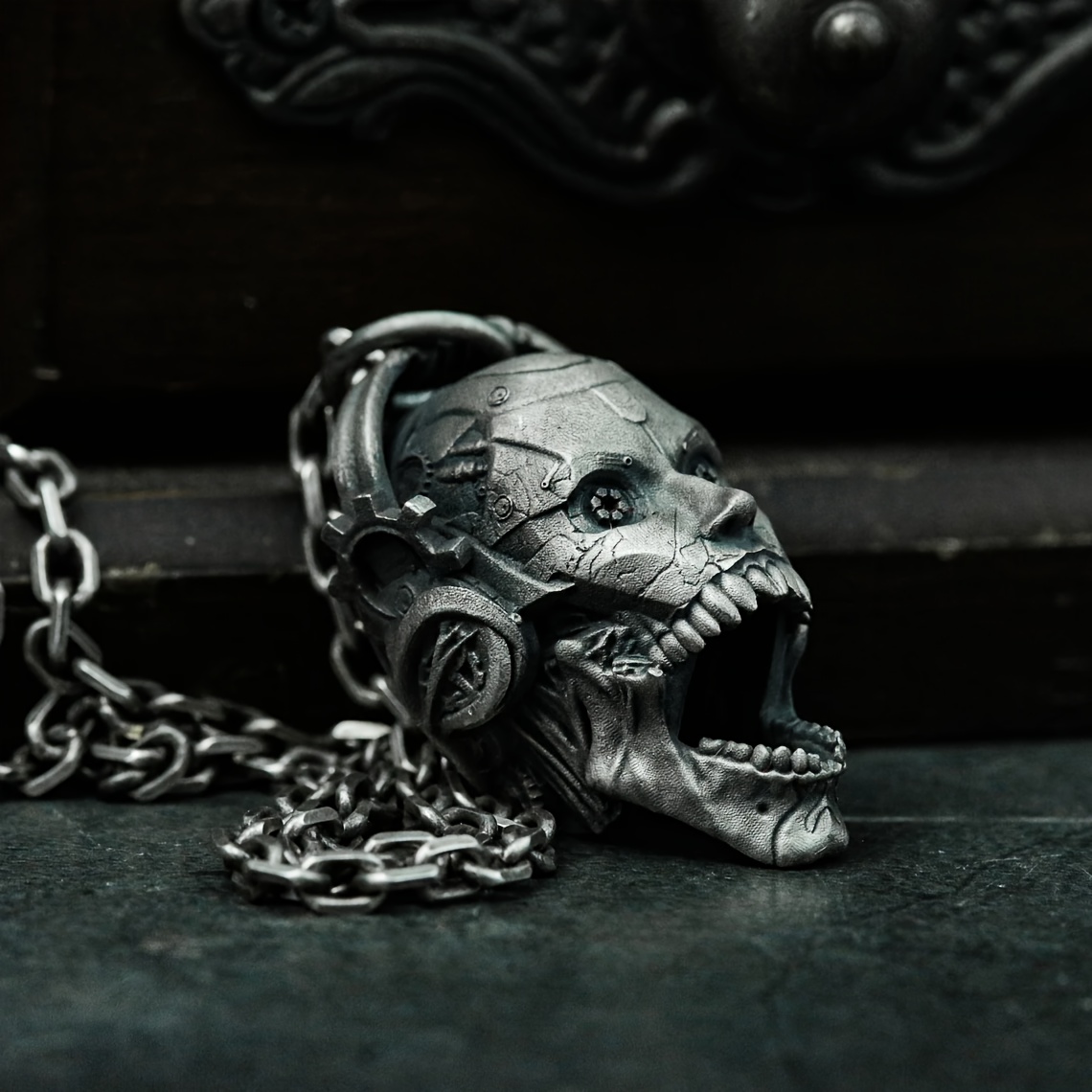Hip-Hop Rock Skull Headphone Music Pendant Necklace